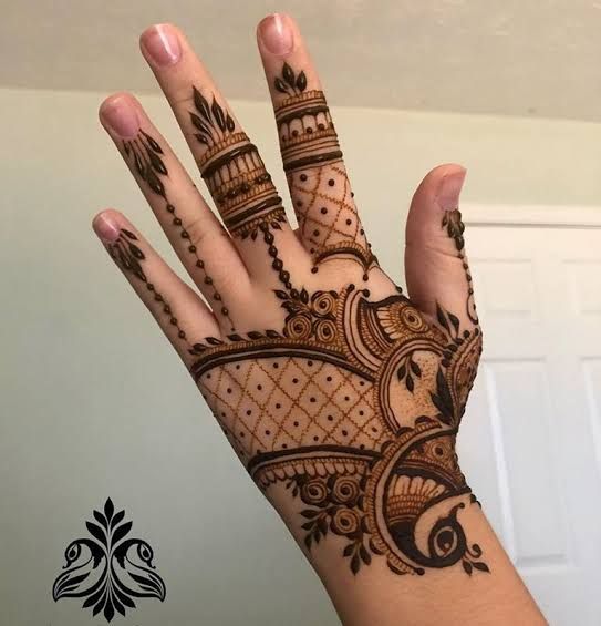 Intricate Grid Mehndi Design